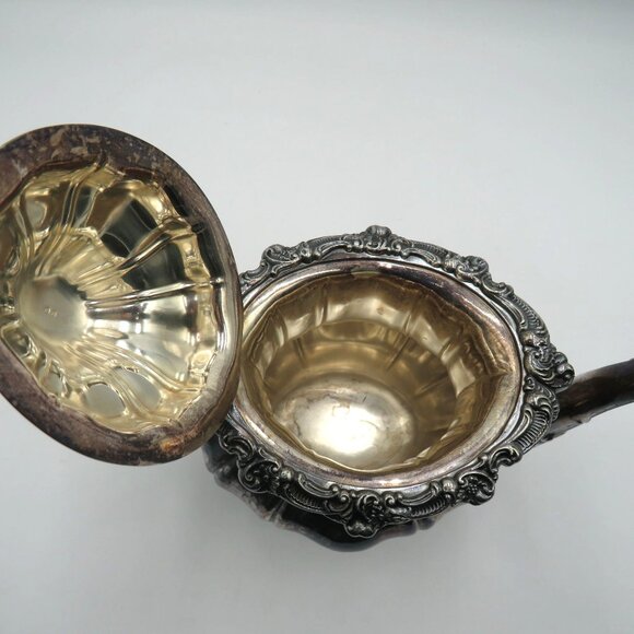 Vintage Gorham Silverplate Teapot YC1601 Rosewood Hinged Lid Footed Base - Picture 6 of 11